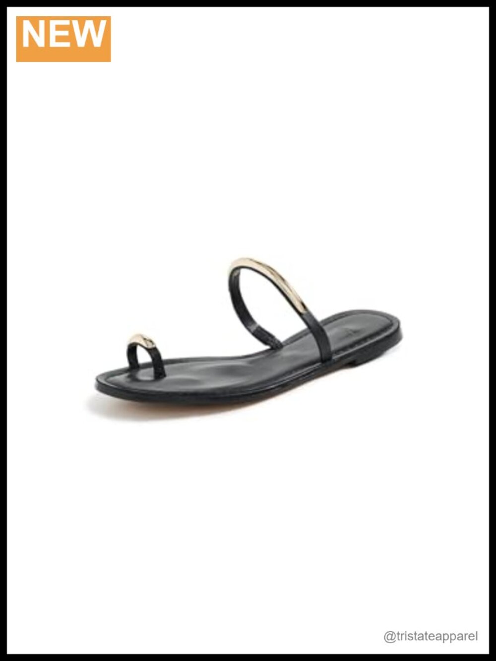 Wink Slip-On Leather Slide Sandals Open Toe Casual Flat Sandals